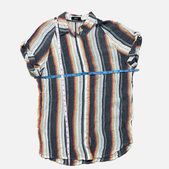 BDG Urban Outfitters Button Down Shirt Top Size XS Striped Multi-Colour - Picture 7 of 8